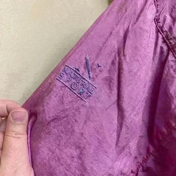 Vintage 90s Natural Sport Colorbock Windbreaker Pink and Purple Size L - Picture 5 of 16